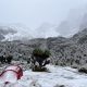 Series of Mt Kenya peaks crowned with snow.